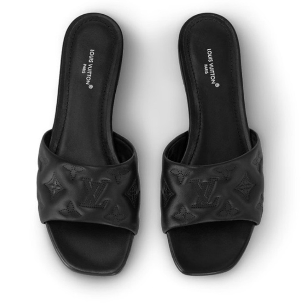 NWTS Louis Vuitton Black Neo Revival Flat Mule Size 38